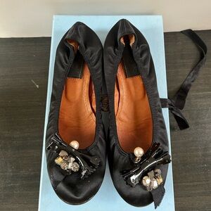 Beautiful Lanvin Satin Ballet Flats